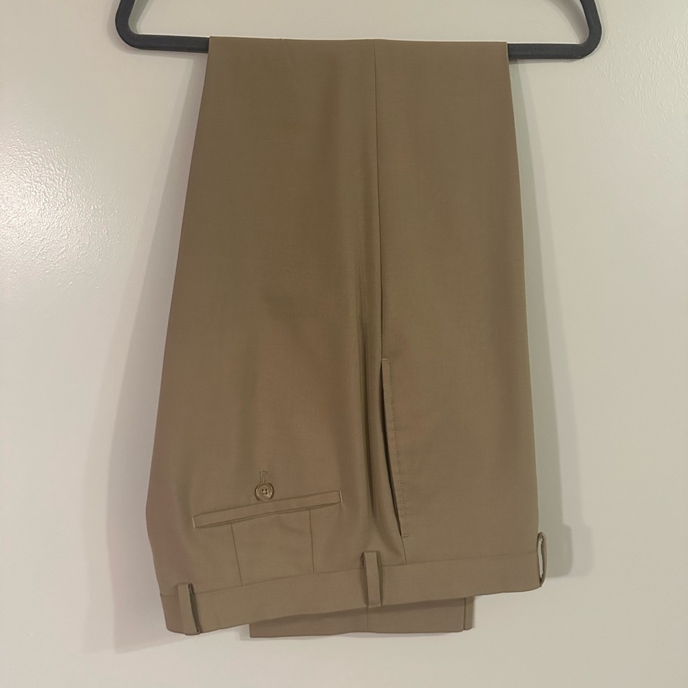 Ralph Lauren 34x32 Beige Dress Pants: Classic Fit Wool Polyester blend